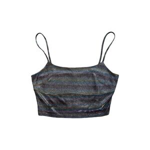 Shimmering Black rainbow Crop Top